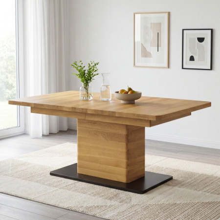 Eichen-Ausziehtisch mit einem Bein