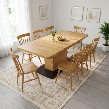 Eichen-Ausziehtisch mit einem Bein