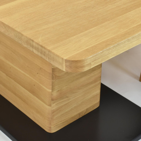 Eichen-Ausziehtisch mit einem Bein