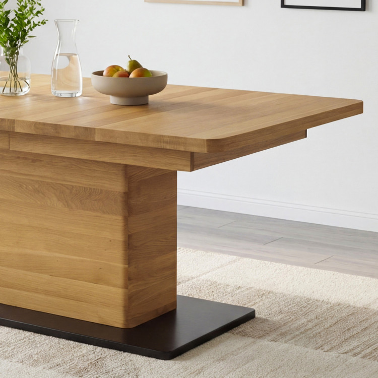 Eichen-Ausziehtisch mit einem Bein