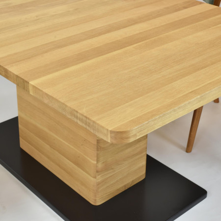 Eichen-Ausziehtisch mit einem Bein