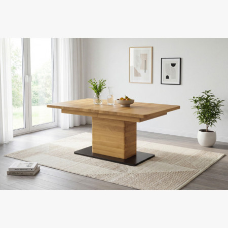 Eichen-Ausziehtisch mit einem Bein