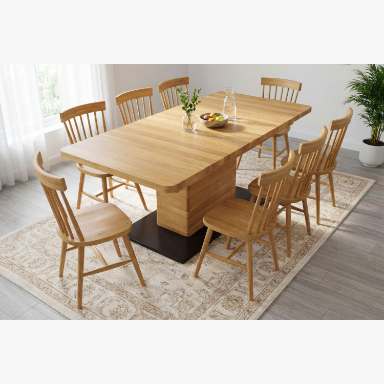 Eichen-Ausziehtisch mit einem Bein