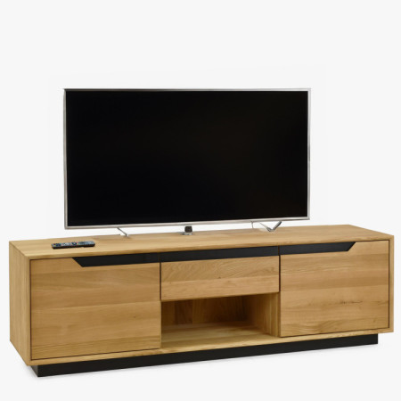 Moderne Wohnwand aus massivem Eichenholz