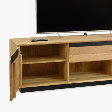 Moderne Wohnwand aus massivem Eichenholz