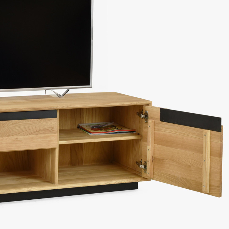 Moderne Wohnwand aus massivem Eichenholz