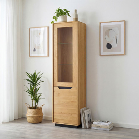 Moderne Wohnwand aus massivem Eichenholz