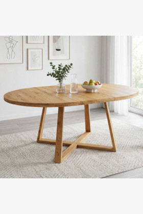 Kulatý ausziehbarer Tisch aus Eichenholz ø120 2