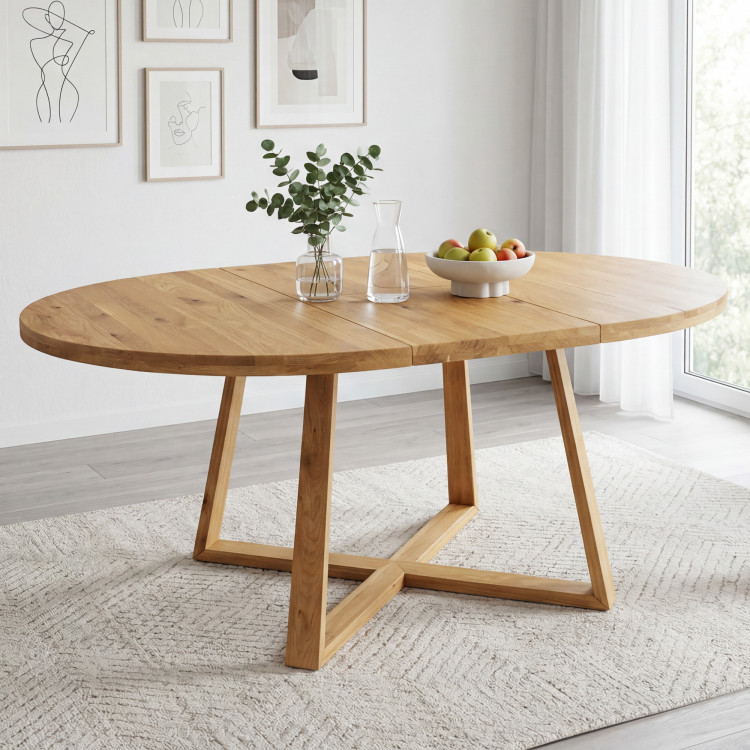 Kulatý ausziehbarer Tisch aus Eichenholz ø120