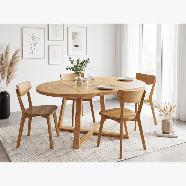 Kulatý ausziehbarer Tisch aus Eichenholz ø120