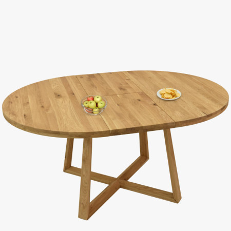 Kulatý ausziehbarer Tisch aus Eichenholz ø120