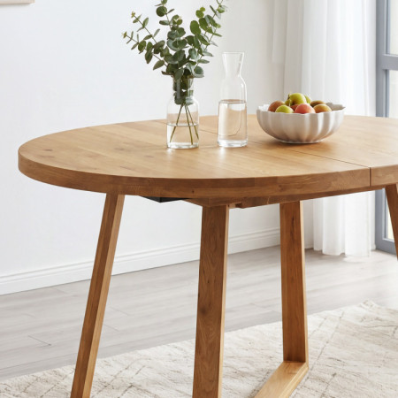 Kulatý ausziehbarer Tisch aus Eichenholz ø120