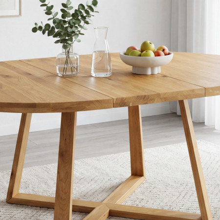 Kulatý ausziehbarer Tisch aus Eichenholz ø120