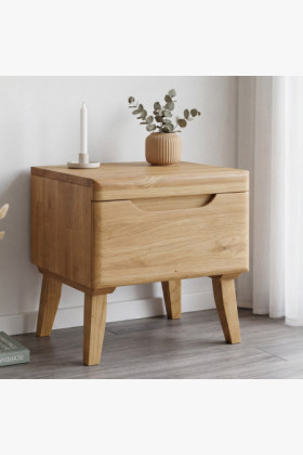 Eichenholz Nachttisch Prag auf Füßen 45x40 cm natur