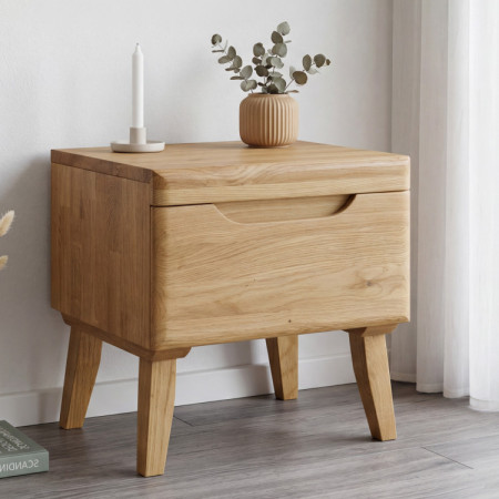Nachttisch Eiche auf Füßchen, Prag