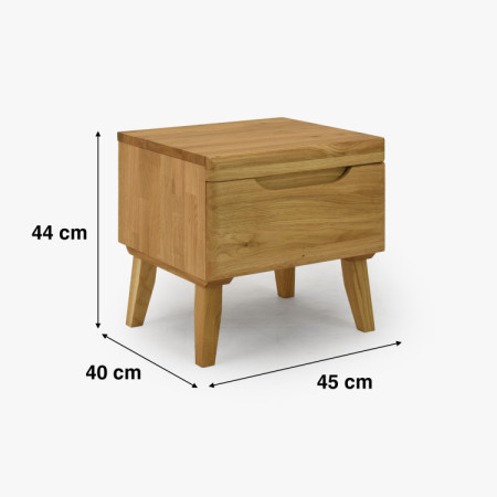 Nachttisch Eiche auf Füßchen, Prag