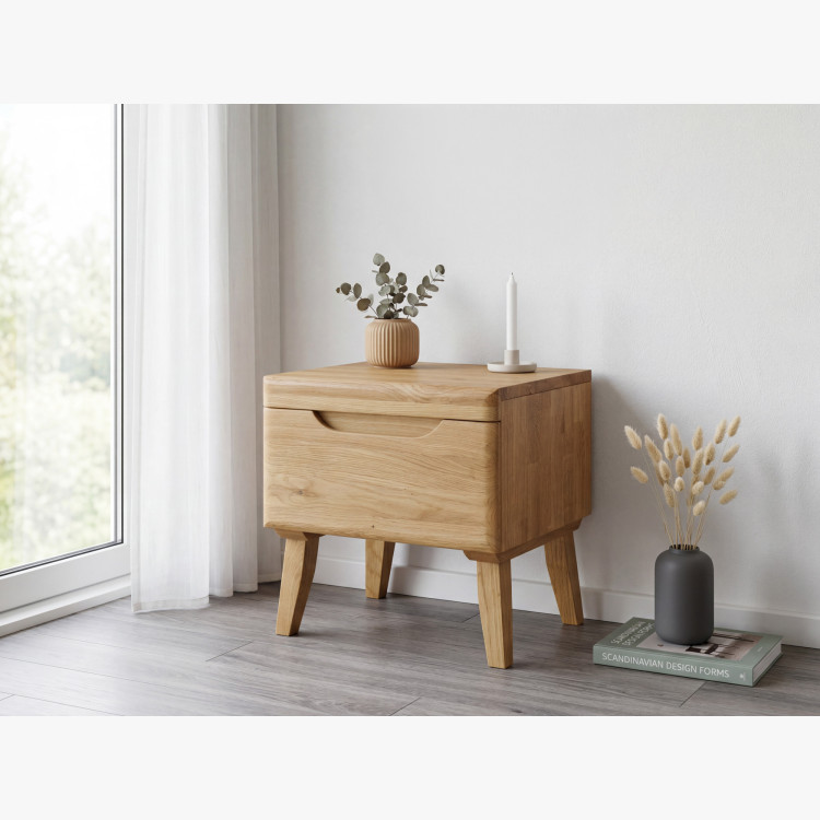 Nachttisch Eiche auf Füßchen, Prag