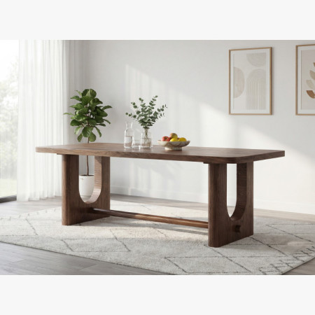 Design Esstisch 220 cm in Nussbaumfarbe