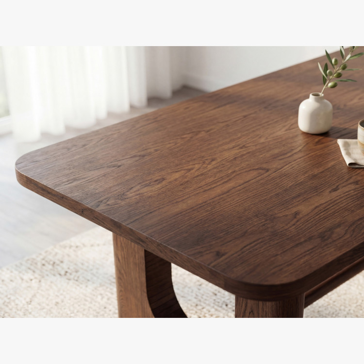 Design Esstisch 220 cm in Nussbaumfarbe