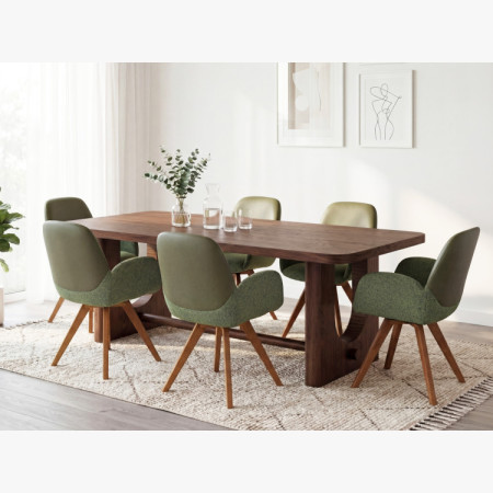 Design Esstisch 220 cm in Nussbaumfarbe