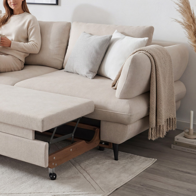 Rohes Ecksofa BALOU - linke Ecke