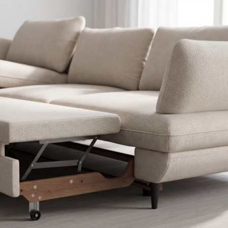 Rohes Ecksofa BALOU - linke Ecke