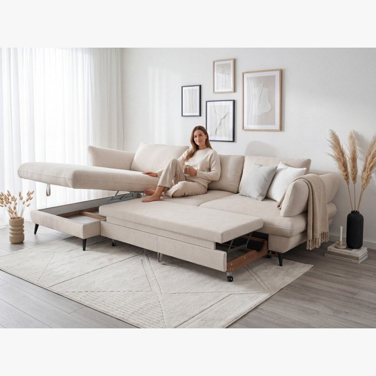 Rohes Ecksofa BALOU - linke Ecke