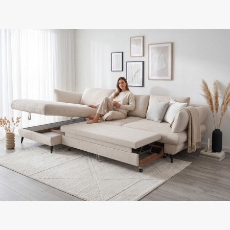 Rohes Ecksofa BALOU - linke Ecke