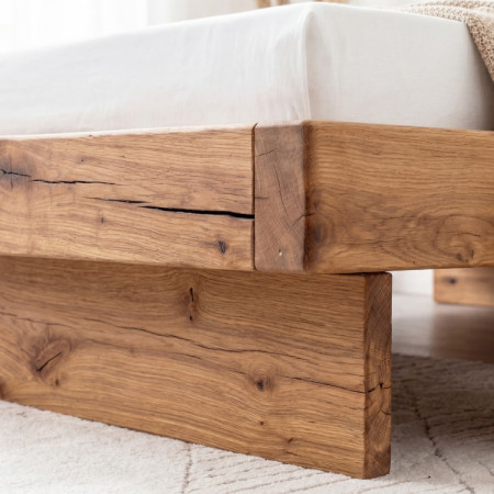 Massives Ehebett aus Eiche für zwei 180 x 200 cm