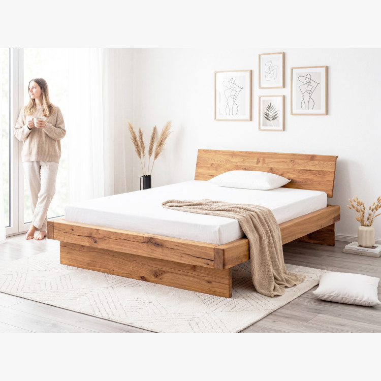 Massives Ehebett aus Eiche für zwei 180 x 200 cm