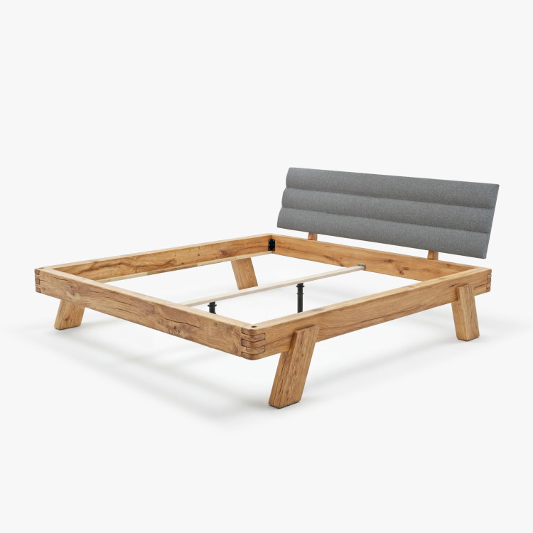 Dubogestelltes Bett 180 x 200 cm - Stoffkopfteil