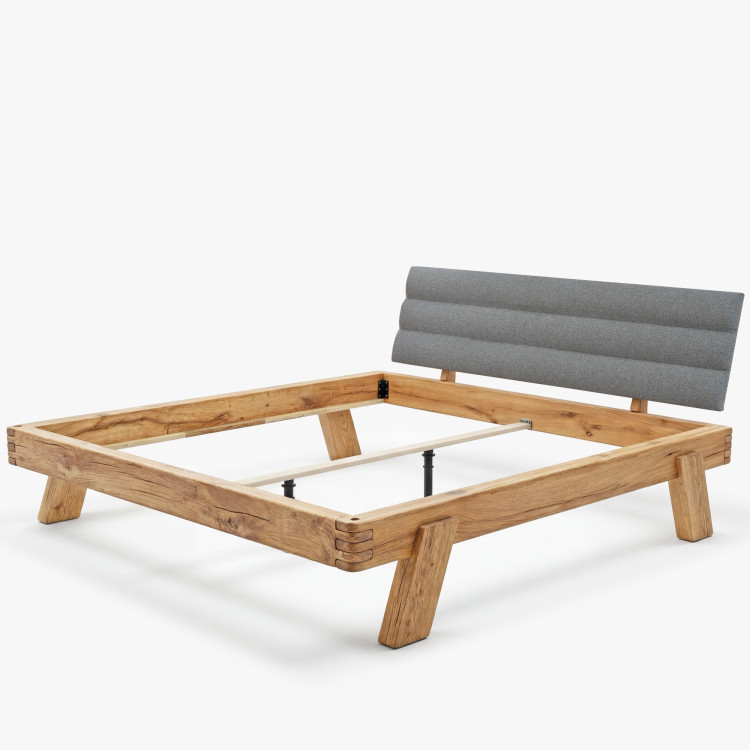 Dubogestelltes Bett 180 x 200 cm - Stoffkopfteil