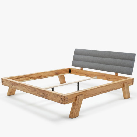 Dubogestelltes Bett 180 x 200 cm - Stoffkopfteil