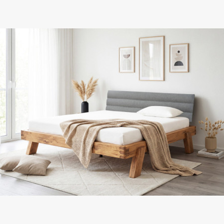 Dubogestelltes Bett 180 x 200 cm - Stoffkopfteil