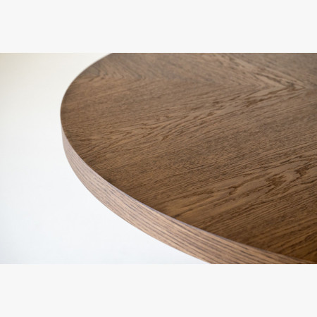 Designiger runder ausziehbarer Tisch 130 cm in Nussbaumfarbe