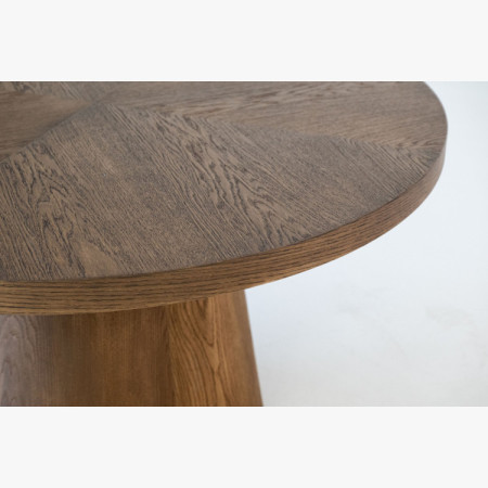 Designiger runder ausziehbarer Tisch 130 cm in Nussbaumfarbe