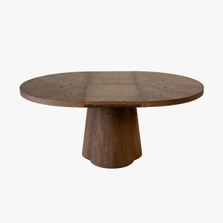 Designiger runder ausziehbarer Tisch 130 cm in Nussbaumfarbe