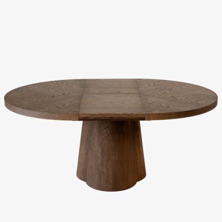 Designiger runder ausziehbarer Tisch 130 cm in Nussbaumfarbe