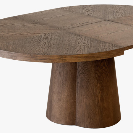 Designiger runder ausziehbarer Tisch 130 cm in Nussbaumfarbe