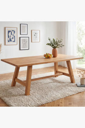 Jídelní stůl aus Eichenholz 220 x 100 cm rechteckig