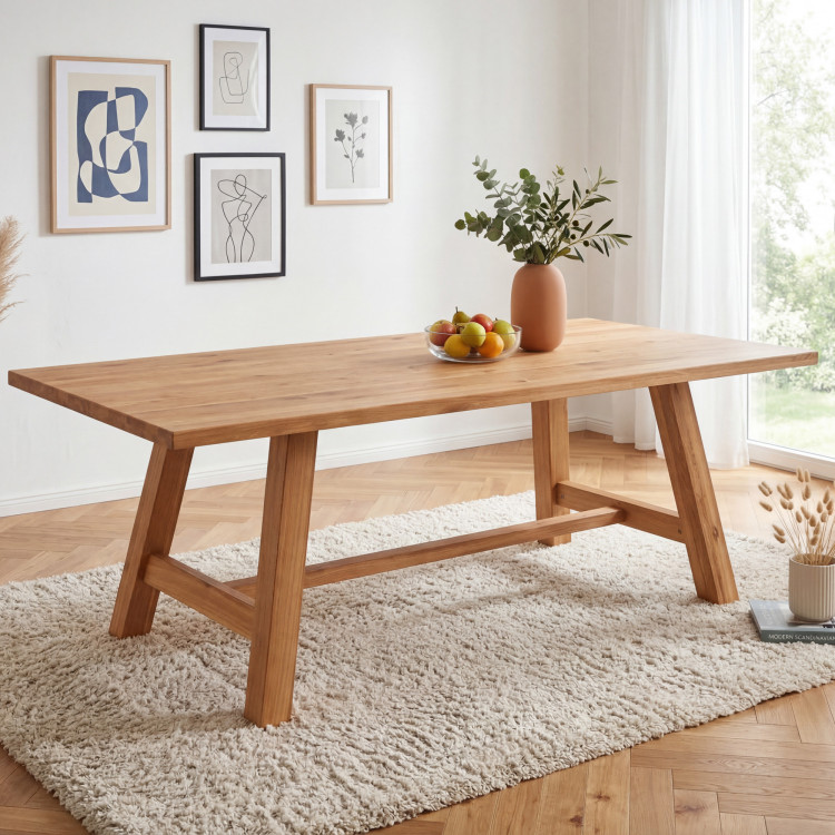 Jídelní stůl aus Eichenholz 220 x 100 cm rechteckig