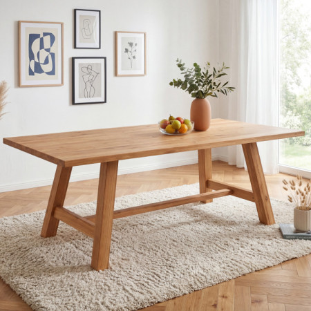 Jídelní stůl aus Eichenholz 220 x 100 cm rechteckig