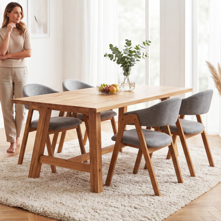 Jídelní stůl aus Eichenholz 220 x 100 cm rechteckig