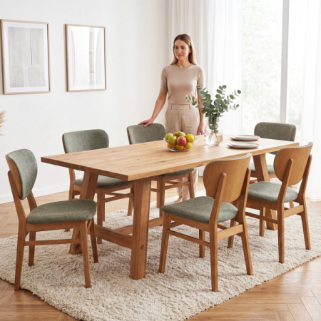 Jídelní stůl aus Eichenholz 220 x 100 cm rechteckig