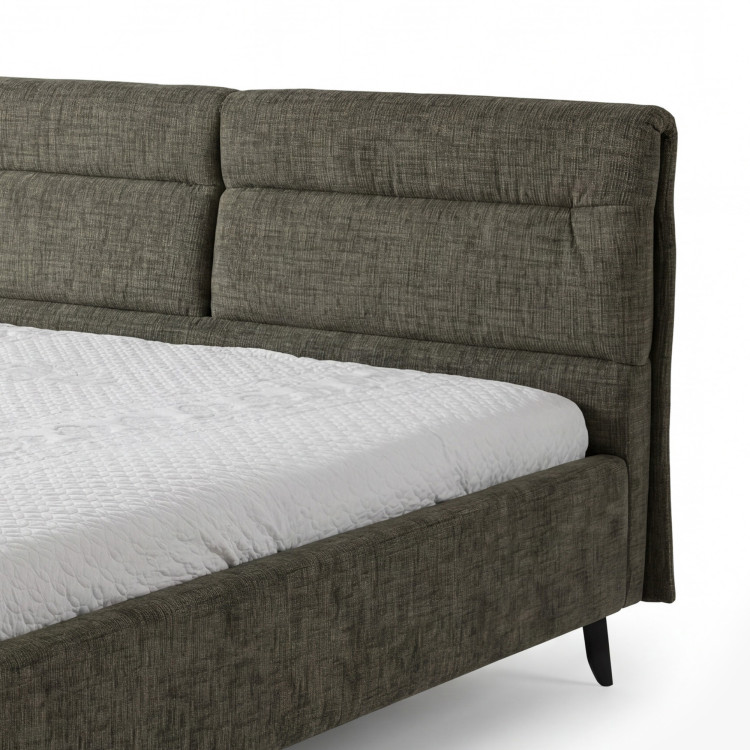 Čalouněná postel s úložným prostorem tmavě zelená, 180 x 200 cm