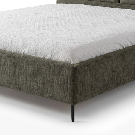 Čalouněná postel s úložným prostorem tmavě zelená, 180 x 200 cm