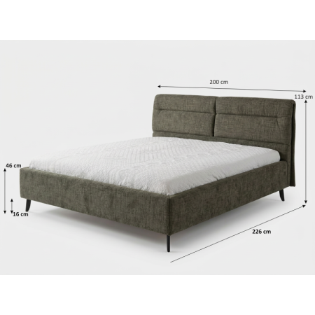 Čalouněná postel s úložným prostorem tmavě zelená, 180 x 200 cm