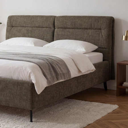 Gepolstertes Bett mit Stauraum dunkelgrün, 160 x 200 cm