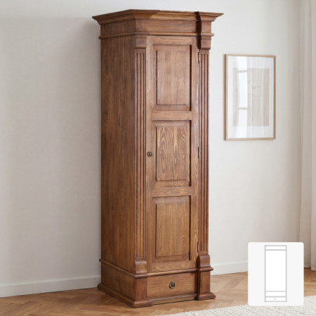 ŠRANKENKLEIDERSCHRANK PRESTIGE (D-SAW-66A) BRAUN LACKIERT