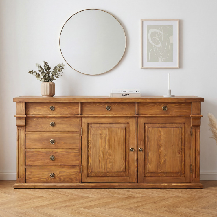 KOMMODE AUS HOLZ PRESTIGE (D-COM-69) BRAUNER LACK